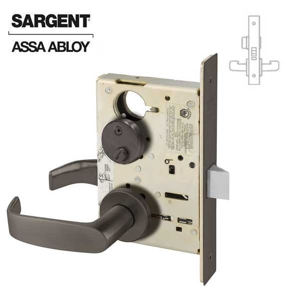 Sargent 8200 Series Mortise Lock Mechanical Privacy Bedroom or Bath LN Trim L Rose Dark Oxidized Satin Bronz SRG-8265-LNL-10BE - main